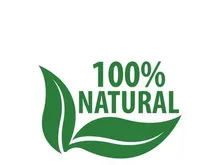 100% Natural and organic product badge vector green icon