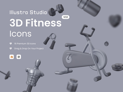 Fitness 3D Icons