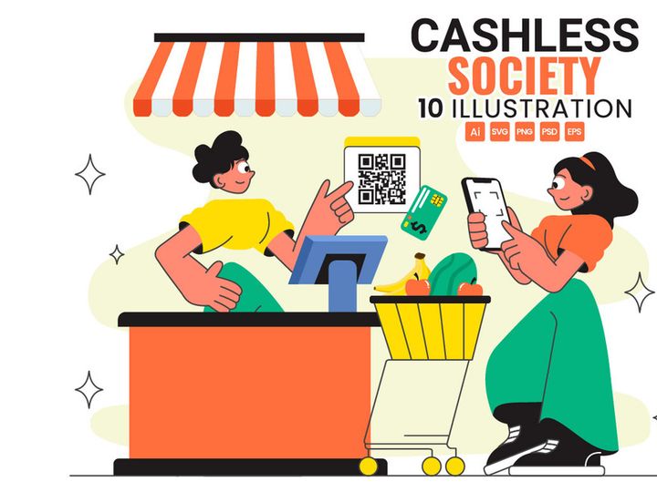 10 Cashless Society Payment Illustration