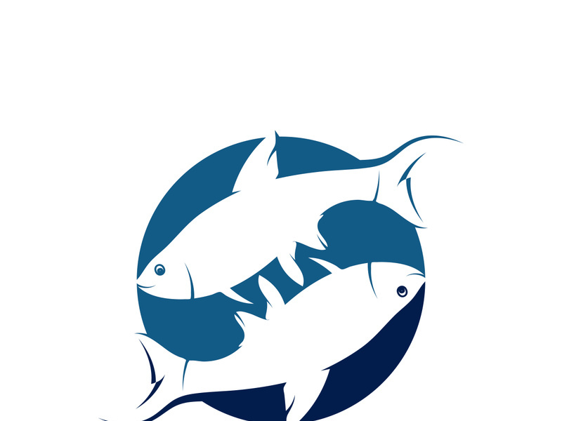 Fish logo icon template creative vector symbol