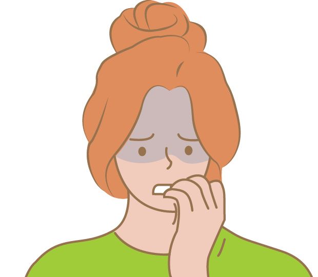 Girl with fear and anxiety