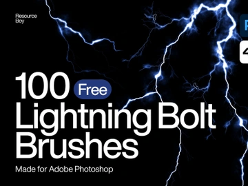 100 Free Lightning Bolt Photoshop Brushes preview picture