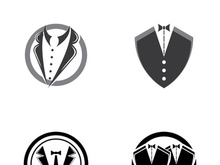 Classic tie icon and suit fashion men logo design