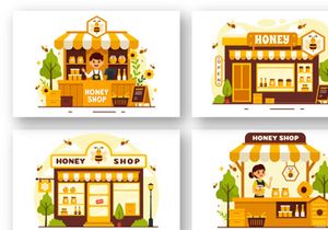 12 Honey Store Illustration