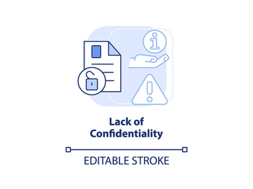 Lack of confidentiality light blue concept icon preview picture
