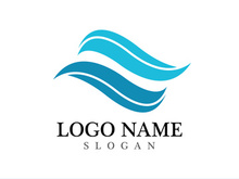 Wave beach vector illustration design logo