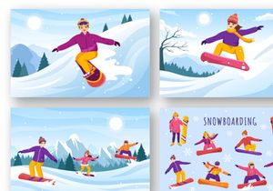 14 Snowboarding Illustration