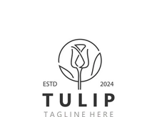 Tulip Flower bud logo with leaves design, suitable for fashion, beauty spa and boutique emblem business