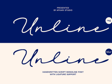 Unline - Handwritten Script Monoline Font preview picture
