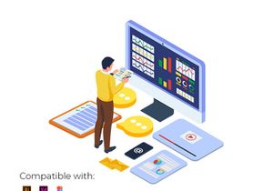 Data Management - Landing page illustration template