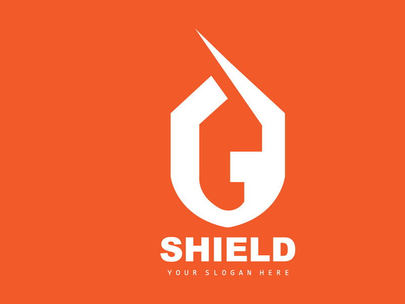 Shield Logo, Safe And Strong Security Vector, Design, Protection Simple Style, Template Brand Icon