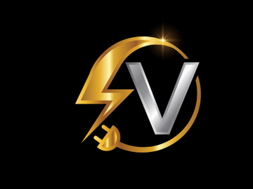 Electrical sign with the English alphabet, Electricity Logo, Power energy logo, and icon vector design preview picture