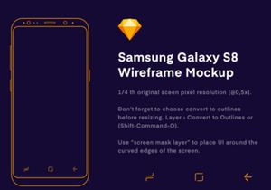Samsung Galaxy S8 Wireframe Sketch Mockup