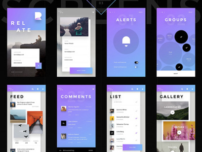 Relate  UI kit: Sketch and Photoshop