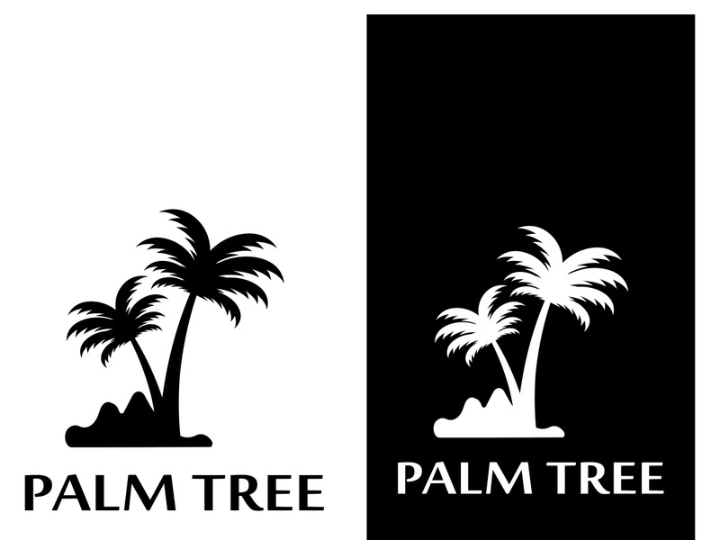 Summer palm tree logo design.