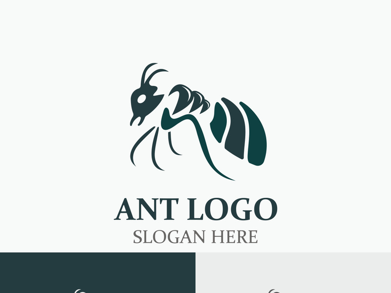 Ant logo design silhouette. Isolated animal ants on background design template vector