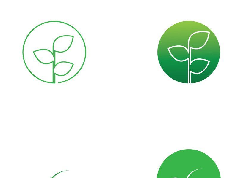 Natural green leaf logo design.