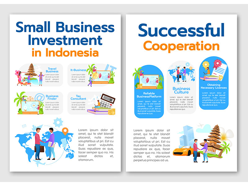 Small business investment in Indonesia brochure template