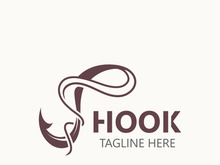 Hook Fishing logo simple and modern vintage rustic vector design style template illustration