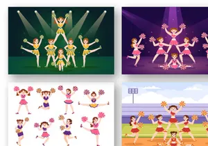 16 Cheerleader Girl Illustration