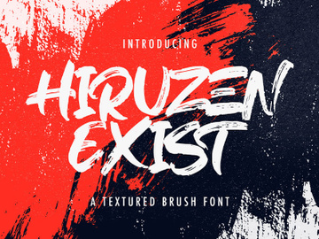 Hiruzen Exists - Textured Brush Font preview picture
