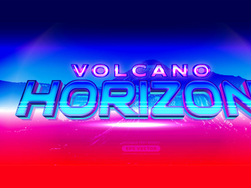 Volcano Horizon Text Effect with theme retro realistic neon light concept for trendy flyer, poster and banner promotion preview picture