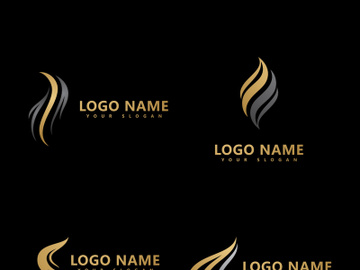 Hair logo  hair wave icon  vector template preview picture