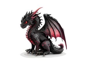 Cute Baby Dragon Watercolor SVG Clipart