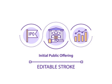 Initial public offering concept icon preview picture