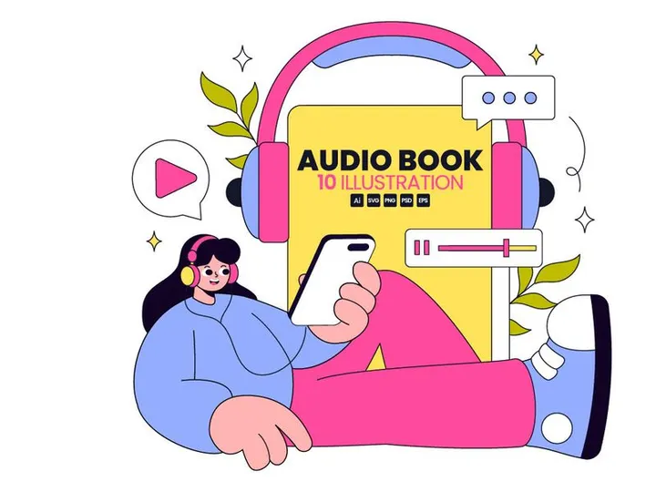 10 Audio Book Illustration