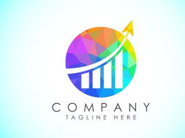 Imagen de vista previa de Plantilla de diseño vectorial de logo de finanzas y contabilidad en estilo low poly, logo de finanzas empresariales