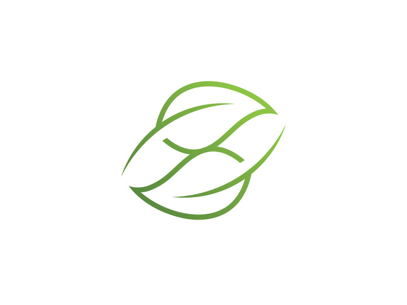 Green leaf  nature element vector logo design