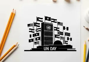 united nations day flags vector illustration
