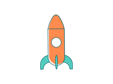 Rocket flat color vector object preview picture