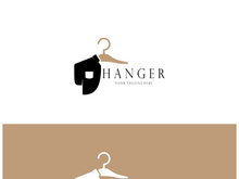 Simple clothes hanger logo details with creative design.for business, boutique, fashion, lifestyle, beauty, wardrobe, wedding dress, clothing store