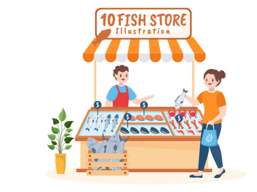 10 Fish Store Illustration preview picture