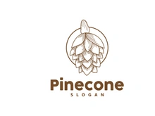 Pine Cone Logo, Elegant Luxury Pine Simple Design