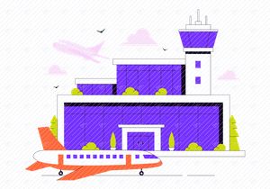 10 Airport Vector Illustration