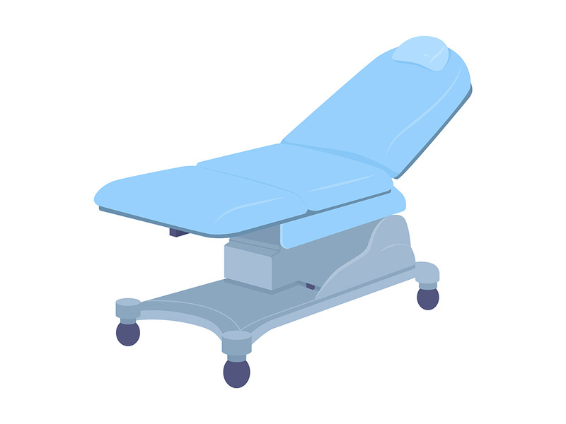 Couch for medical cabinet semi flat color vector object