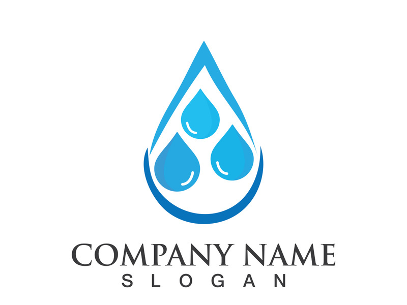 Blue water drop vector logo icon illustration images