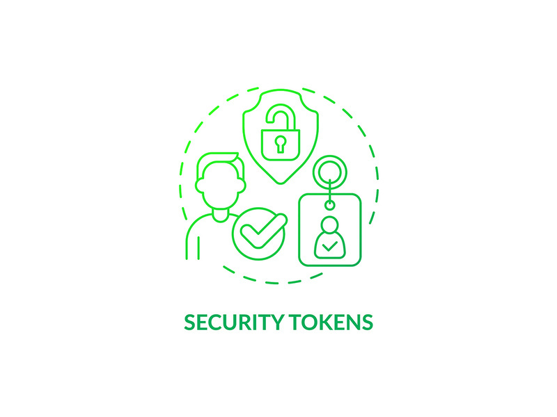 Security tokens green gradient concept icon