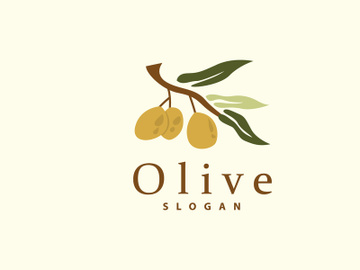 Olive Oil Logo, Olive Leaf Plant Herbal Garden Vector preview picture