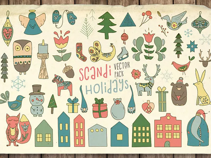 Scandi Holidays Vector Pack
