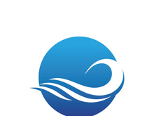 Water wave icon vector template logo