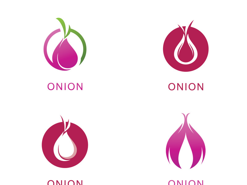 Onion logo vector , red onion icon . illustration Simple onion symbol