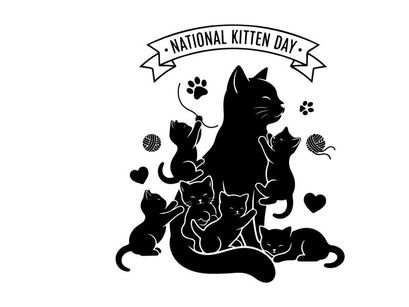 National Kitten Day vector illustration
