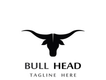 Bull head horns logo design.