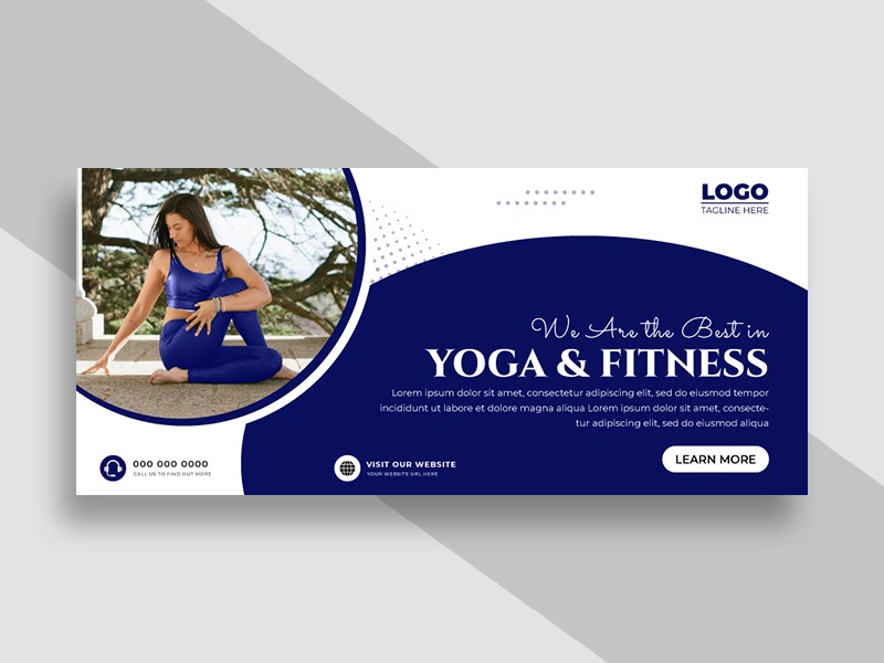 Yoga Fitness Facebook Cover Banner Ver-9