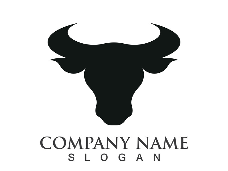 Bull head logo vector icon design illustration