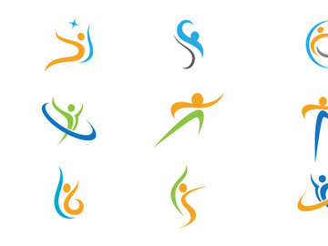 Healthy life Human character logo sign illustration preview picture
